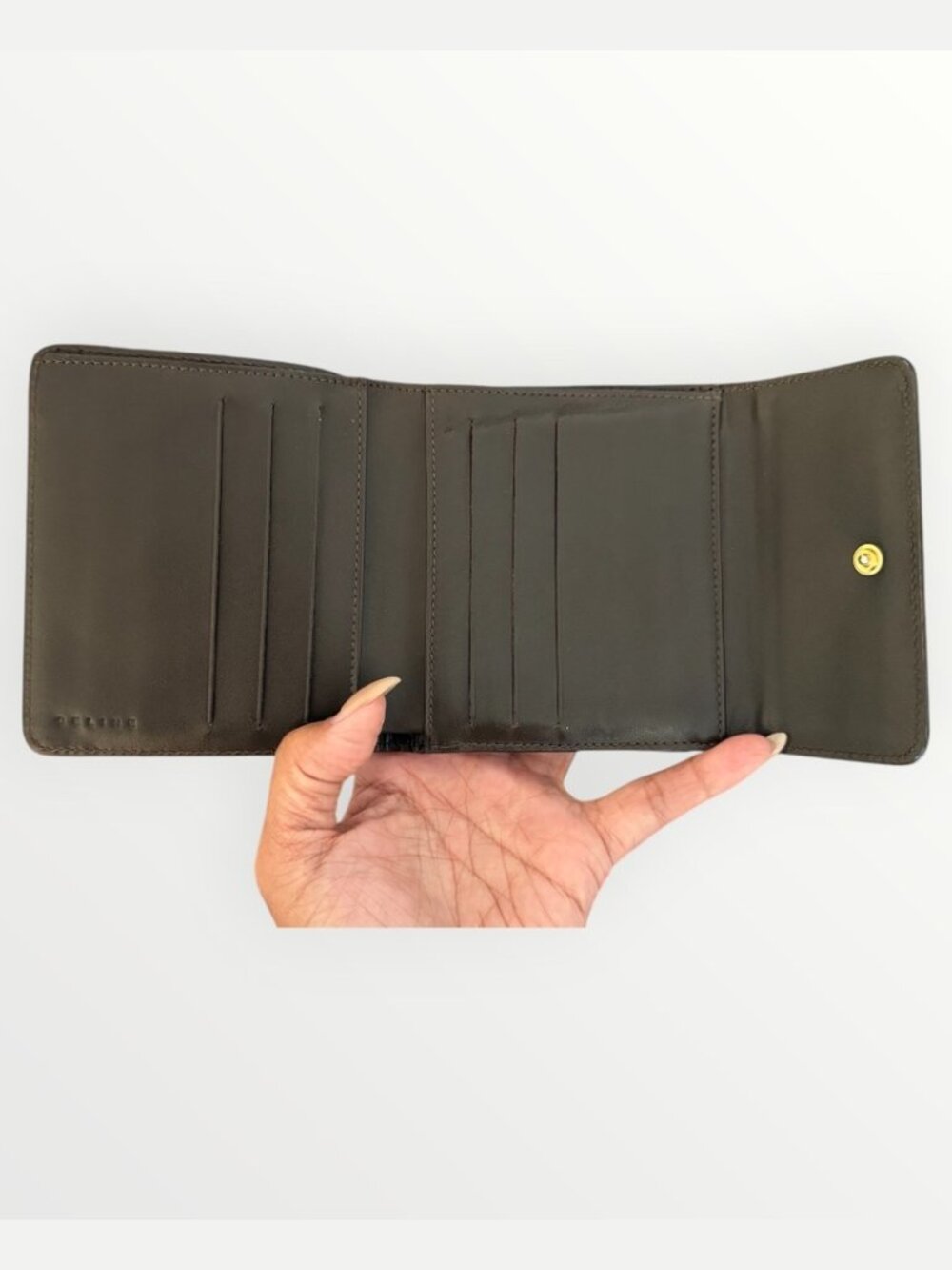 Celine C-Macadam Brown Monogram Trifold Wallet Vintage - Picture 5 of 5